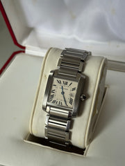 Pre-Owned Cartier Tank Stainless Steel Quartz Midsize 2465 Mint Condition