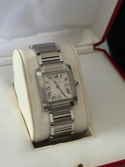 Pre-Owned Cartier Tank Stainless Steel Quartz Midsize 2465 Mint Condition