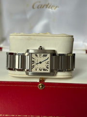 Pre-Owned Cartier Tank Stainless Steel Quartz Midsize 2465 Mint Condition