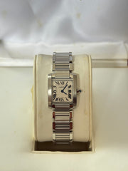 Pre-Owned Cartier Tank Stainless Steel Quartz Midsize 2384 Mint Condition