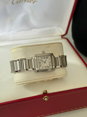 Pre-Owned Cartier Tank Stainless Steel Quartz Midsize 2384 Mint Condition