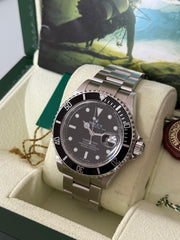 Pre-owned Rolex Submariner 16610 Engraved Rehaut 2008 Stainless Steel Automatic