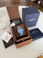 Pre-owned Breitling Superocean Heritage ii Blue Dial AB2010 2019 Box and Papers