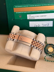 Pre-owned Rolex Datejust 126331 Chocolate Dial Rose Gold Steel Jubilee Strap Fluted Bezel 2017