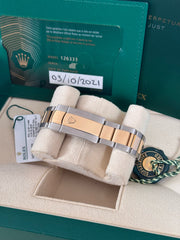 Pre-owned Rolex Datejust 41mm 126333 Champagne Dial Oyster Strap Yellow Gold Fluted Bezel Box and Papers