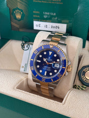 Pre-owned Rolex Submariner Date 126613LB Stainless Steel 2024 Box and Papers Ceramic Bezel