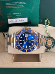 Pre-owned Rolex Submariner Date 126613LB Stainless Steel 2024 Box and Papers Ceramic Bezel