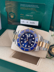 Pre-owned Rolex Submariner Date 126613LB Stainless Steel 2024 Box and Papers Ceramic Bezel