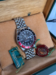 Pre-owned Rolex GMT Master II 16710 Coke Bezel Full Collectors Set Jubilee Strap