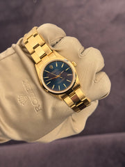 Pre-owned Rolex Oyster Perpetual 14208m 18ct Yellow Gold Automatic 2001 Rivet Bracelet