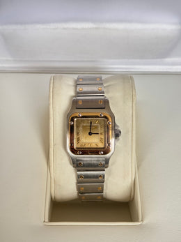 Pre-owned Cartier Ladies Two Tone Santos Automatic 1567 24mm balance