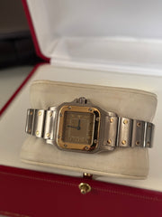 Pre-owned Cartier Ladies Two Tone Santos Automatic 1567 24mm balance