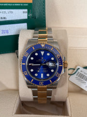 Pre-owned Rolex Submariner 40mm 116613LB Box and Papers Two-Tone