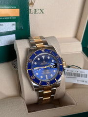 Pre-owned Rolex Submariner 40mm 116613LB Box and Papers Two-Tone