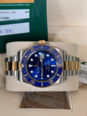 Pre-owned Rolex Submariner 40mm 116613LB Box and Papers Two-Tone