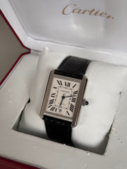 Pre-owned Cartier Tank Stainless Steel Gents XL 3800 2016 Box and Papers