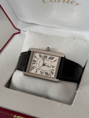 Pre-owned Cartier Tank Stainless Steel Gents XL 3800 2016 Box and Papers