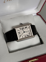 Pre-owned Cartier Tank Stainless Steel Gents XL 3800 2016 Box and Papers