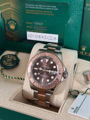 Pre-owned Rolex Yacht Master 40 126621 Chocolate Dial 2024 Box and Papers