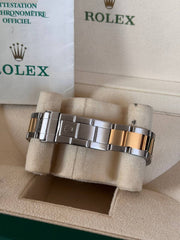 Pre-owned Rolex Submariner 16613 Two Tone Blue Dial Box and Papers