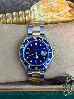Pre-owned Rolex Submariner Bluesy 16613 Pre-Ceramic 1990 Rare Purple Patina Dial Mint Condition
