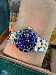 Pre-owned Rolex Submariner Bluesy 16613 Pre-Ceramic 1990 Rare Purple Patina Dial Mint Condition