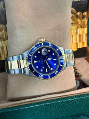 Pre-owned Rolex Submariner Bluesy 16613 Pre-Ceramic 1990 Rare Purple Patina Dial Mint Condition