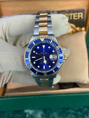 Pre-owned Rolex Submariner Bluesy 16613 Pre-Ceramic 1990 Rare Purple Patina Dial Mint Condition