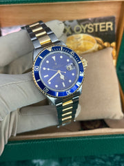 Pre-owned Rolex Submariner Bluesy 16613 Pre-Ceramic 1990 Rare Purple Patina Dial Mint Condition