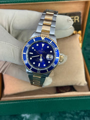 Pre-owned Rolex Submariner Bluesy 16613 Pre-Ceramic 1990 Rare Purple Patina Dial Mint Condition