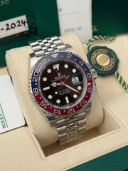 Pre-owned Rolex GMT Master II 126710BLRO 'Pepsi' Jubilee 2024 Unworn Complete UK Set with Purchase Receipt