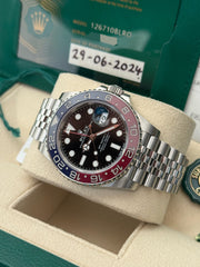 Pre-owned Rolex GMT Master II 126710BLRO 'Pepsi' Jubilee 2024 Unworn Complete UK Set with Purchase Receipt
