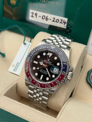 Pre-owned Rolex GMT Master II 126710BLRO 'Pepsi' Jubilee 2024 Unworn Complete UK Set with Purchase Receipt