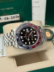 Pre-owned Rolex GMT Master II 126710BLRO 'Pepsi' Jubilee 2024 Unworn Complete UK Set with Purchase Receipt