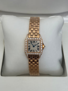 Pre-owned Cartier Demoiselle 20mm 2794 Rose Gold Factory Diamonds 2007 Complete Set