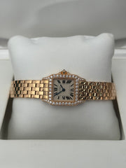 Pre-owned Cartier Demoiselle 20mm 2794 Rose Gold Factory Diamonds 2007 Complete Set