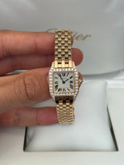 Pre-owned Cartier Demoiselle 20mm 2794 Rose Gold Factory Diamonds 2007 Complete Set
