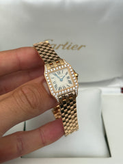 Pre-owned Cartier Demoiselle 20mm 2794 Rose Gold Factory Diamonds 2007 Complete Set
