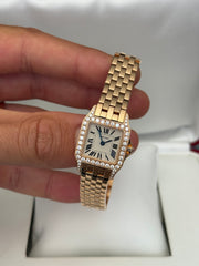 Pre-owned Cartier Demoiselle 20mm 2794 Rose Gold Factory Diamonds 2007 Complete Set