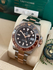 Pre-owned Rolex GMT Master II RootBeer Bi-Metal 126711CHNR 2024 Complete Set Mint Condition