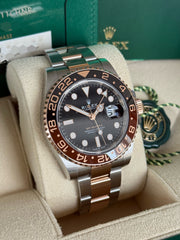Pre-owned Rolex GMT Master II RootBeer Bi-Metal 126711CHNR 2024 Complete Set Mint Condition