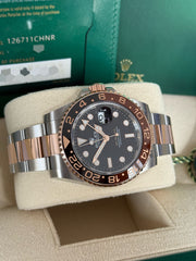 Pre-owned Rolex GMT Master II RootBeer Bi-Metal 126711CHNR 2024 Complete Set Mint Condition