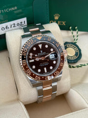 Pre-owned Rolex GMT Master II RootBeer Bi-Metal 126711CHNR 2021 Complete Set Mint Condition