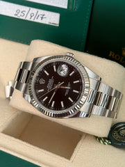 Pre-owned Rolex Datejust 126334 Black Dial 2017 Complete Set