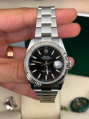 Pre-owned Rolex Datejust 126334 Black Dial 2017 Complete Set