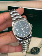 Pre-owned Rolex Datejust 126334 Black Dial 2017 Complete Set