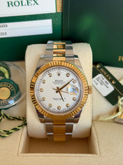 Pre-owned Rolex Datejust 41mm Two Tone 116333 2016 Mint Condition Complete Set