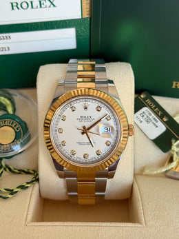 Pre-owned Rolex Datejust 41mm Two Tone 116333 2016 Mint Condition Complete Set