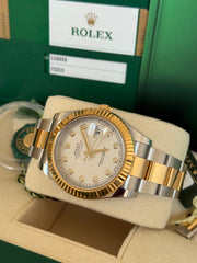 Pre-owned Rolex Datejust 41mm Two Tone 116333 2016 Mint Condition Complete Set