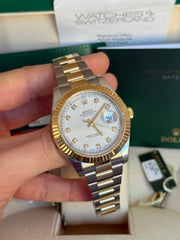 Pre-owned Rolex Datejust 41mm Two Tone 116333 2016 Mint Condition Complete Set